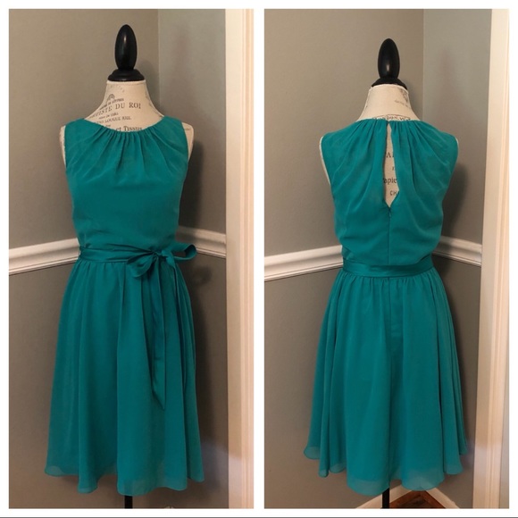 Mary's Bridal Dresses & Skirts - NEW TEAL CHIFFON SLEEVELESS DRESS